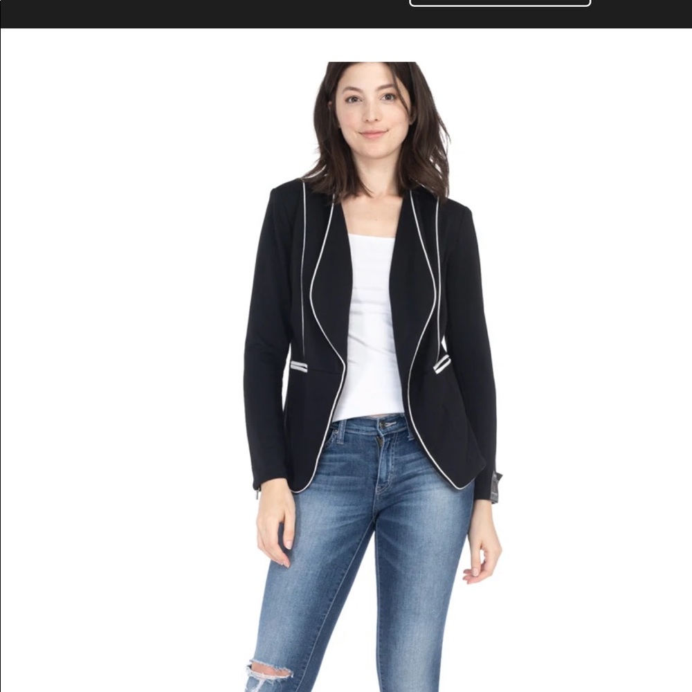 XOXO Black White Contrast Blazer Jacket